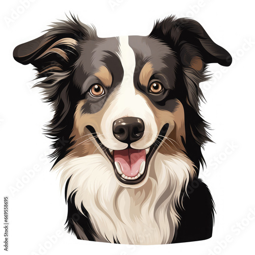 Border Collie on white background
