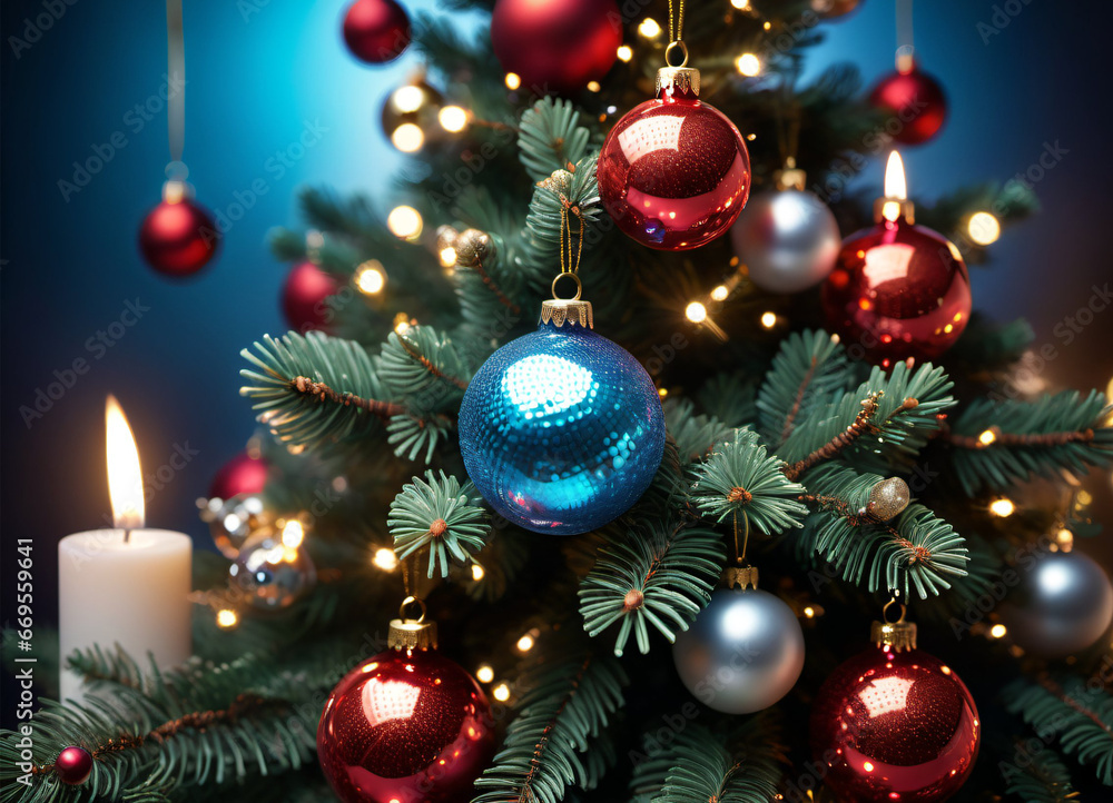 Decorated Christmas tree photo background Decorated Christmas tree photo background