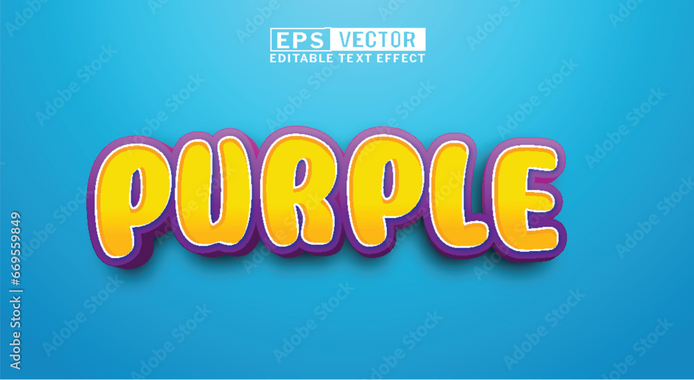 text effect blue purple yellow, ilustration text effect
