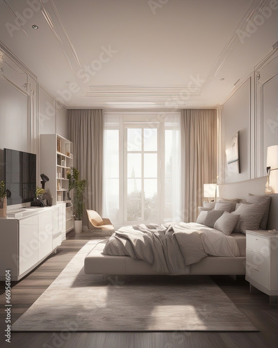 modern bedroom interior - Created with Generative AI Technology © Faris