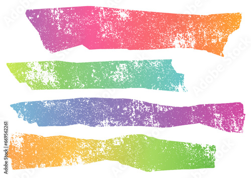 レインボーカラーのマスキングテープのバナーセット　073