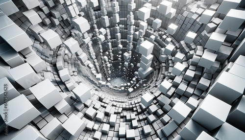 Abstract background with 3D cubes. © Stocker_BM