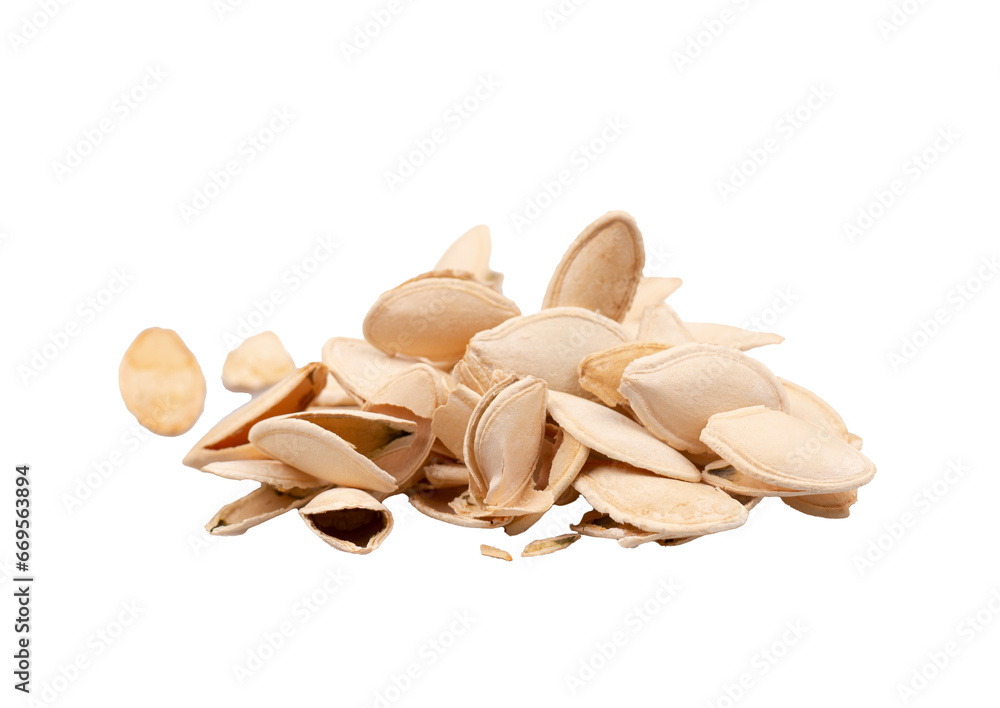 Pumpkin seed husk isolated on white or transparent background Pumpkin seed husk isolated on white or transparent background