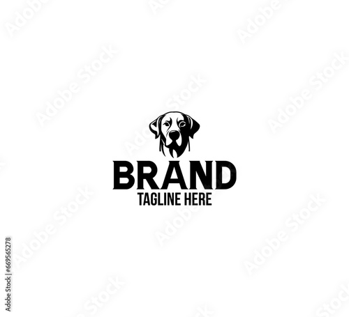 labrador Dog logo template retro style