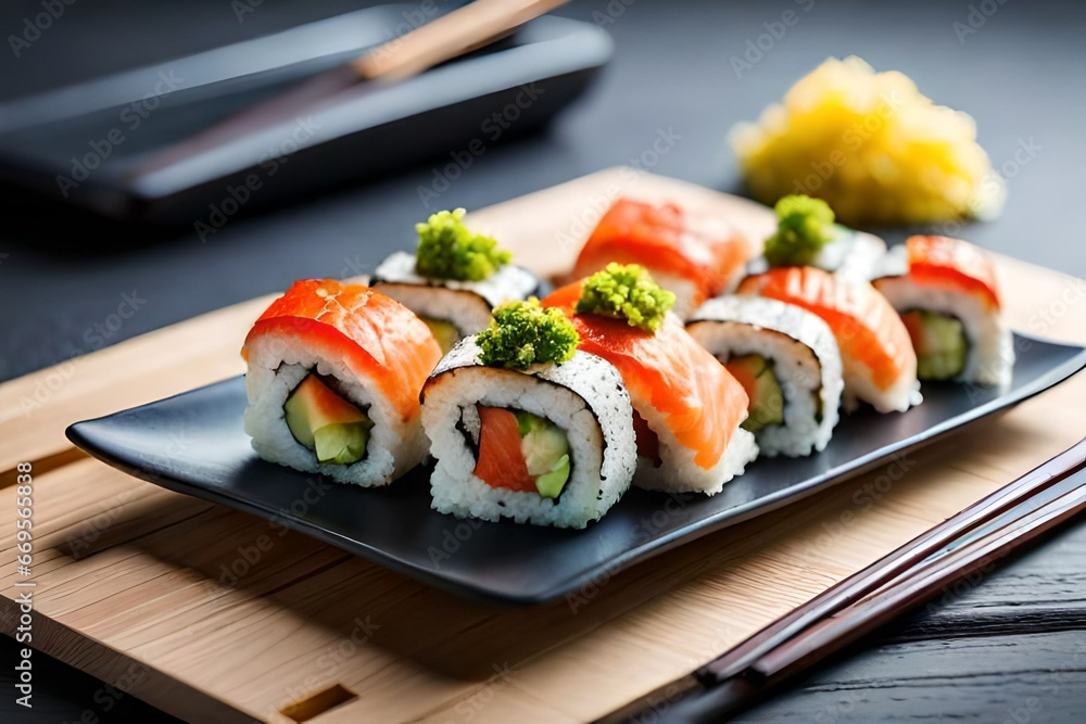 sushi and chopsticks sushi and chopsticks