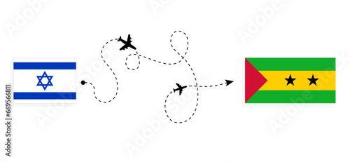 Flight and travel from Israel to Sao Tome and Principe by passenger airplane Travel concept