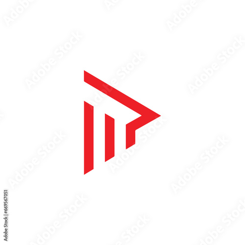letters pm or mp text logo design vector