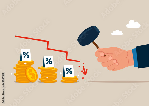 Pay off debt, destroy shackle or anxiety burden, escape and liberation concept. Vector illustration 