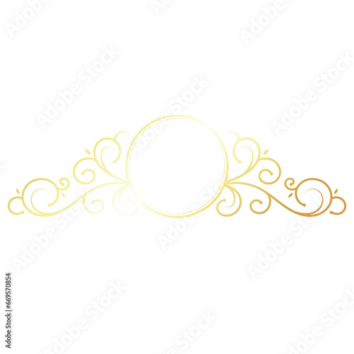 Golden unique beautiful frame with pattern and circle design