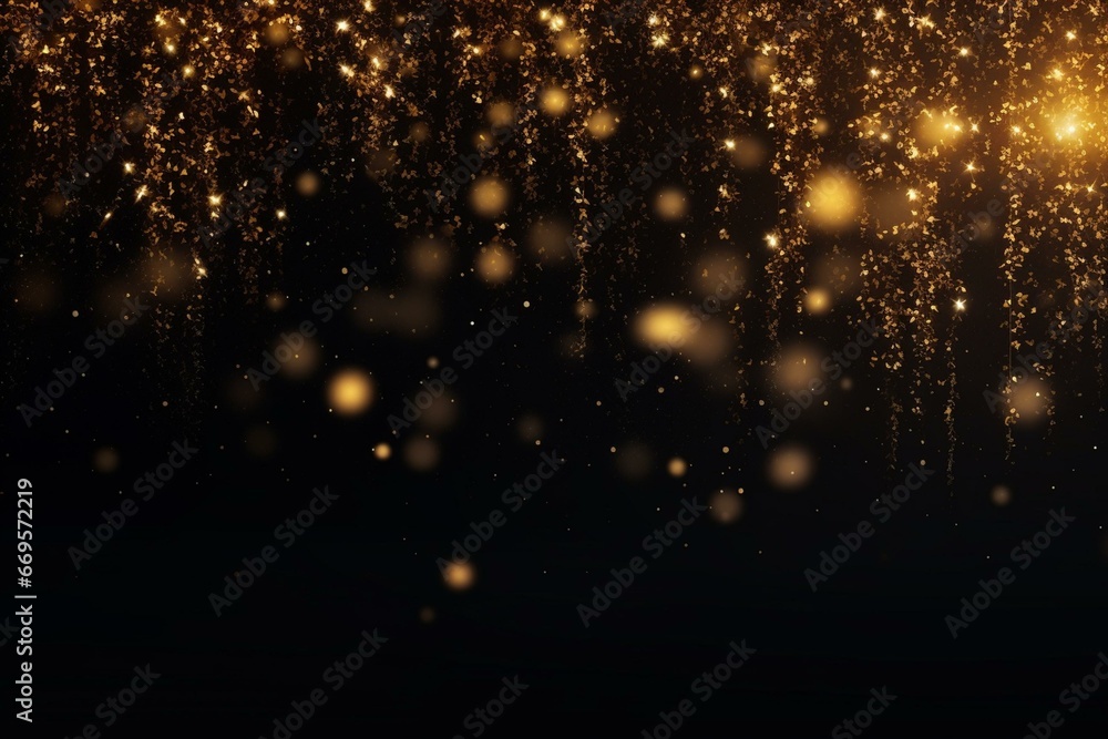 Animated festive background with golden light particles falling on ...