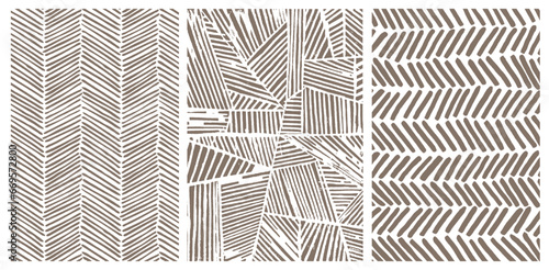 Set of patterns. Stripe Line Background. Geometric Brush Lines Horizontal Vertical Pattern. Textured Repeat Pattern. Abstract Hand Drawing. Textile Print. Cover Bed Sheet. Modern Trendy Monochrome. 