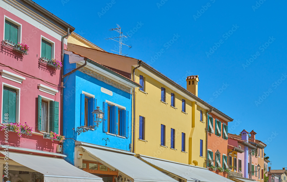Fototapeta premium Caorle amd the typical colorful architectures