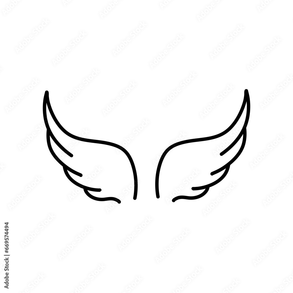 angel wings in heaven hawk feather wing pattern. Vector illustration angel wings in heaven hawk feather wing pattern. Vector illustration