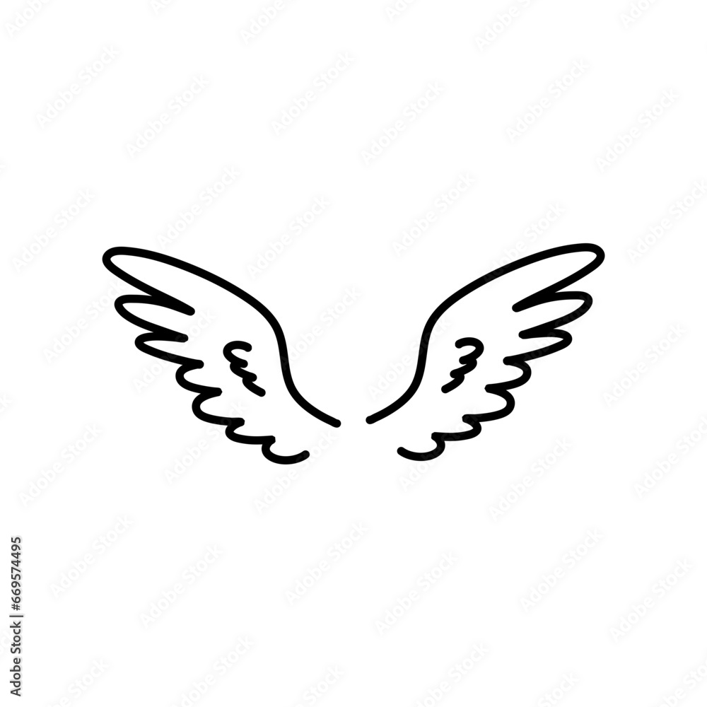 angel wings in heaven hawk feather wing pattern. Vector illustration angel wings in heaven hawk feather wing pattern. Vector illustration