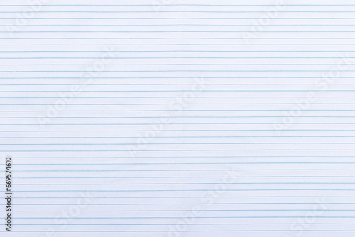 Top view empty blue lined paper background and texture