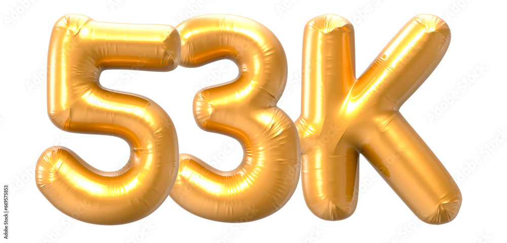 53K Number Gold 3D Rendering 53K Number Gold 3D Rendering