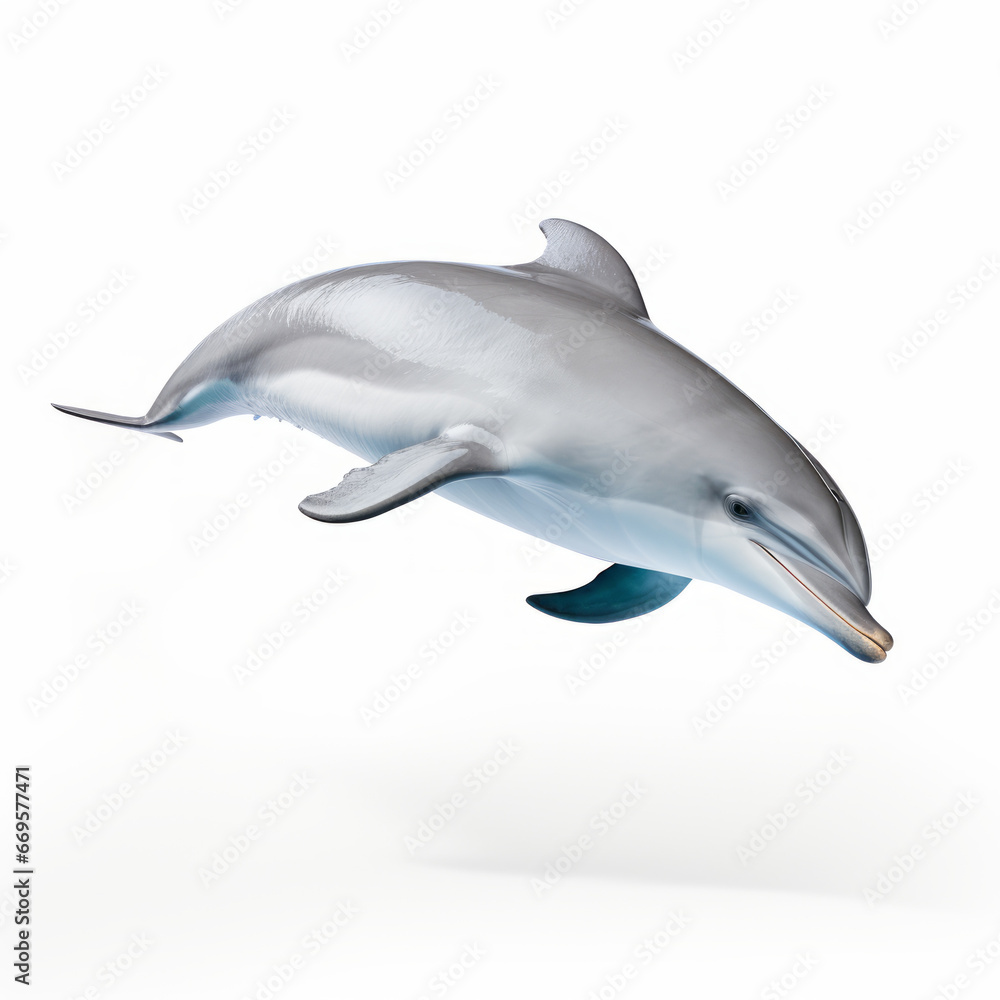 The image of a gliding dolphin, elegant design, highlighted on a white background. The image of a gliding dolphin, elegant design, highlighted on a white background.