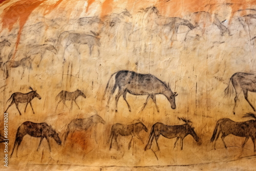 Cave drawing of wildebeests © Jelmar