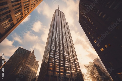 Tall skyscraper in New York City. Generative AI