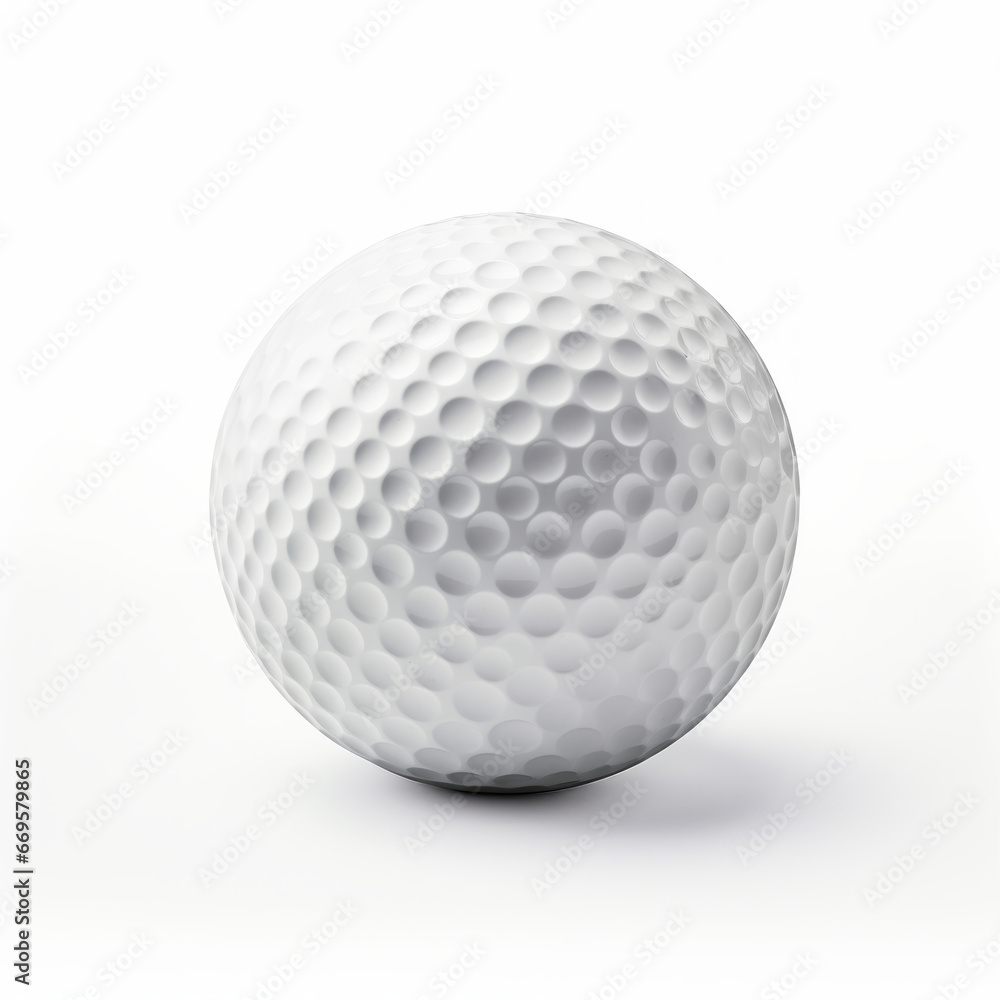 Golf ball with dimpled texture, close-up, isolated on white background. Golf ball with dimpled texture, close-up, isolated on white background.
