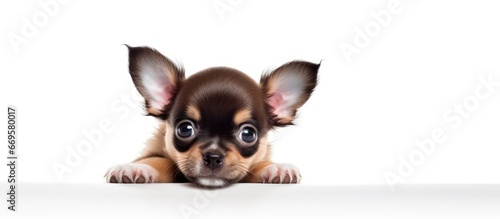 Adorable Chihuahua puppy on white background