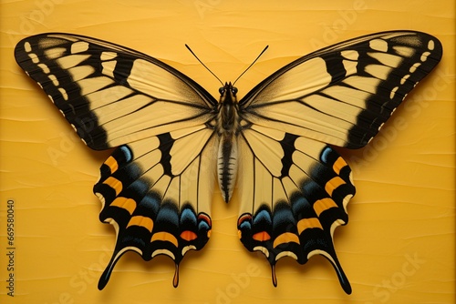 Translucent eastern tiger swallowtail butterfly. Generative AI photo