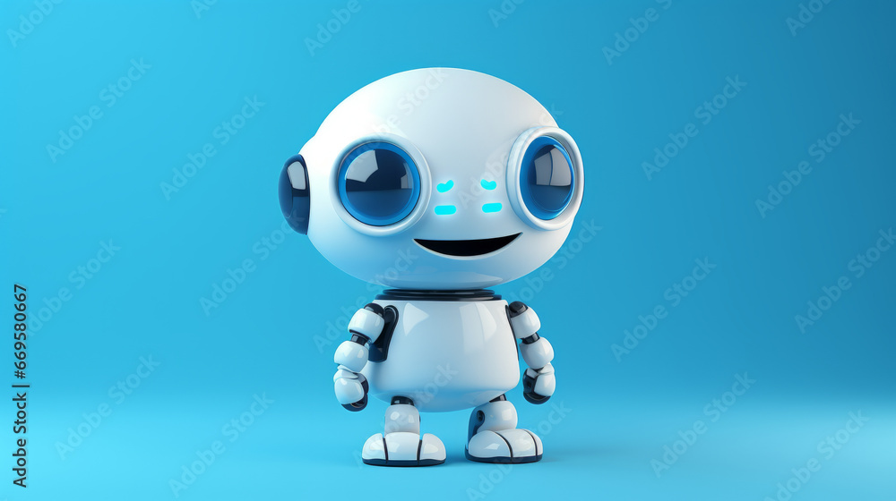 A white robot with a smile on its face A white robot with a smile on its face