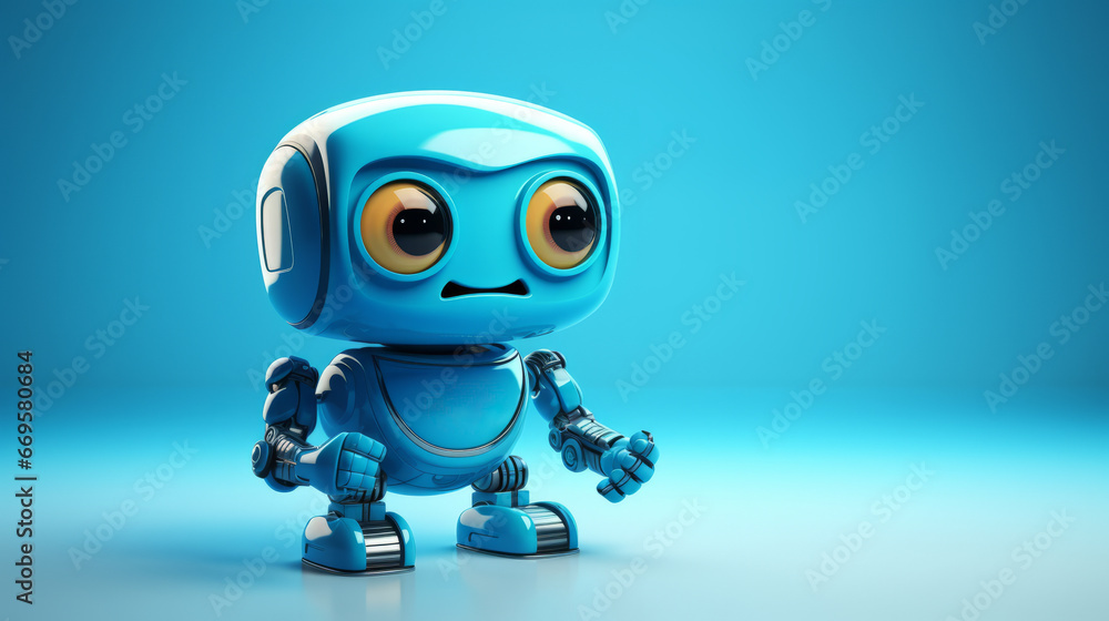 A blue robot with big eyes A blue robot with big eyes