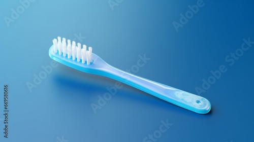 A blue toothbrush on a blue background