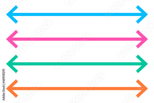 Straight long double arrow vector icon set