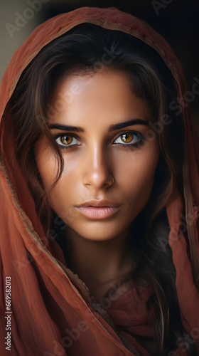 Closeup portrait of Indian woman © toomi123