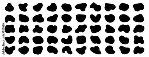 Amoeba, irregular blob shape vector illustration set