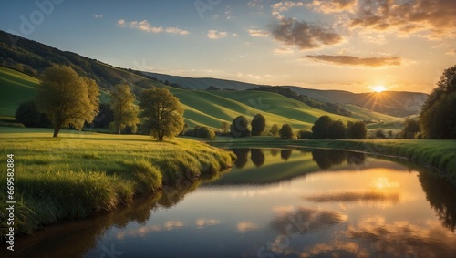 Sunrise over the river