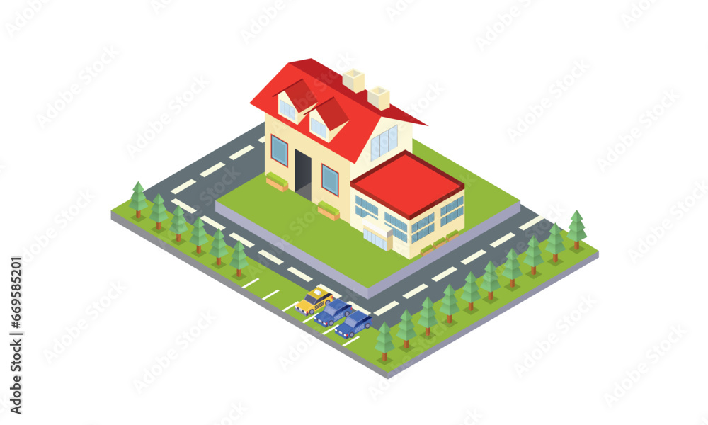 isometric school.on white background.3D design.isometric vector design Illustration. isometric school.on white background.3D design.isometric vector design Illustration.
