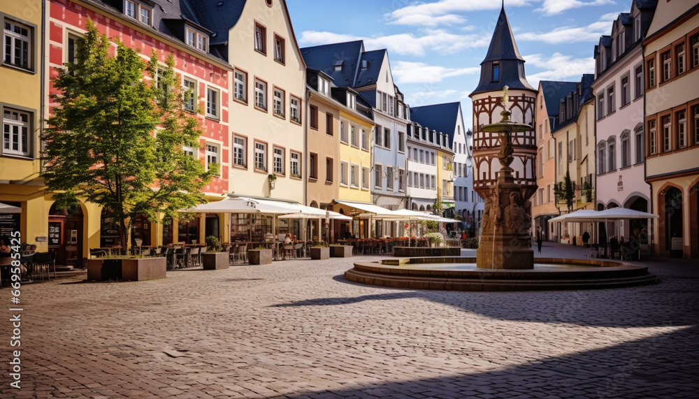 Trier's city center, showcasing the Steipe building, in the ancient Roman city of Rhineland-Palatinate
