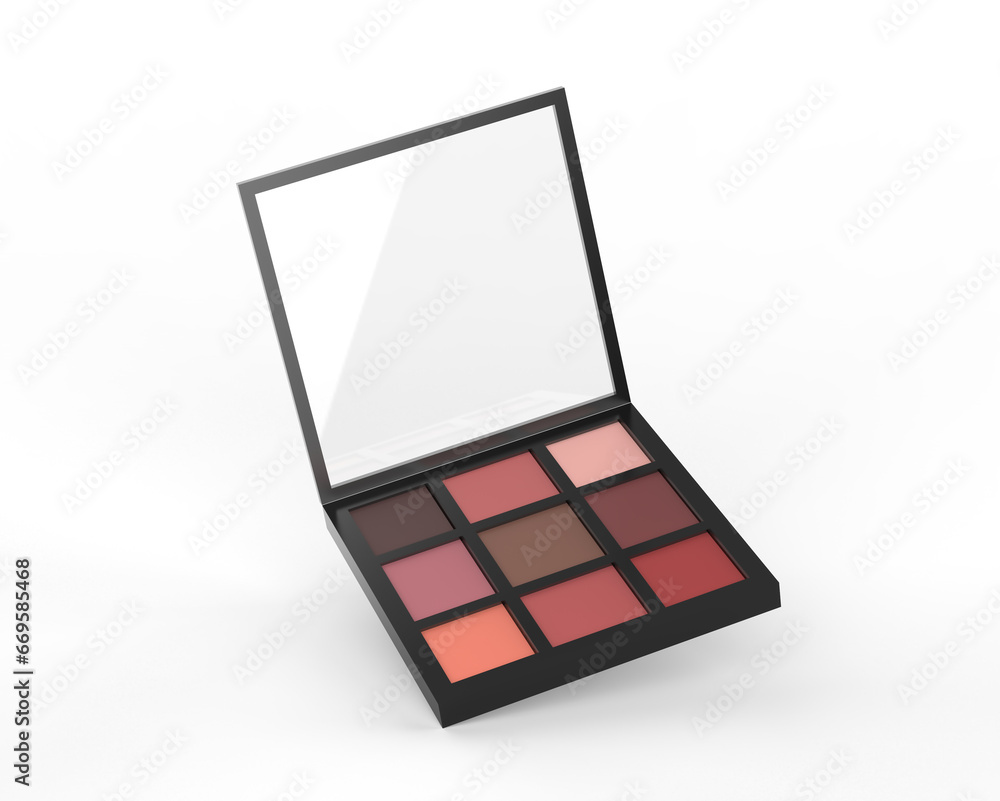 Blank Eyeshadow Palette Template, 3d illustration. Blank Eyeshadow Palette Template, 3d illustration.
