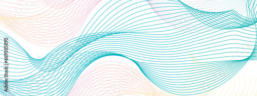 Abstract colorful wave circle line on transparent background modern stream wave and wave curve round lines background. Vector business Illustration pattern of lines concept in transparent background