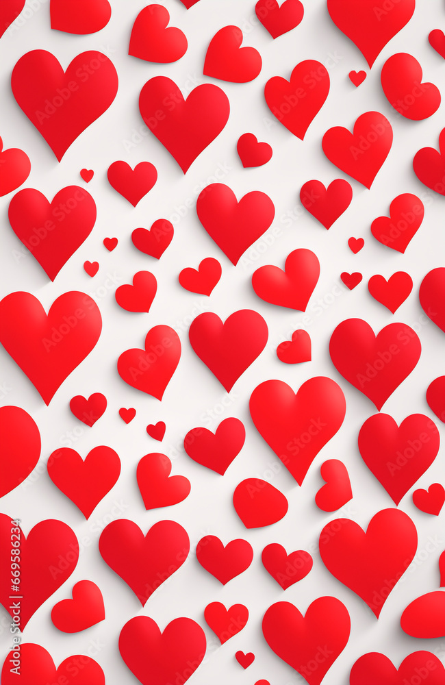 Valentine's day background with red hearts. Valentines day background
