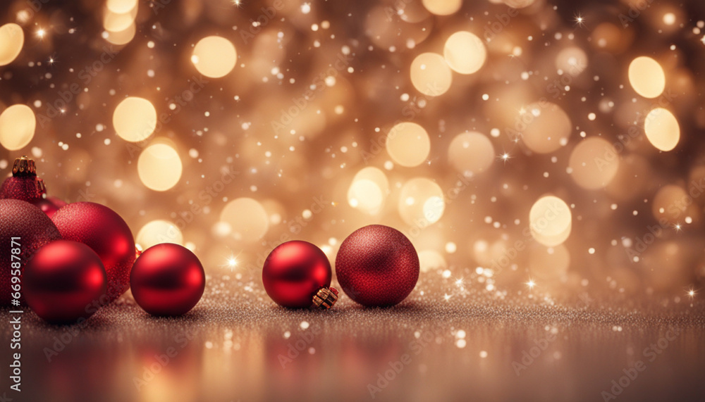 Golden and blue balls with bokeh lights on a green Christmas tree with cones, winter background for greeting card, atmosphere of cosiness and celebration Golden and blue balls with bokeh lights on a green Christmas tree with cones, winter background for greeting card, atmosphere of cosiness and celebration