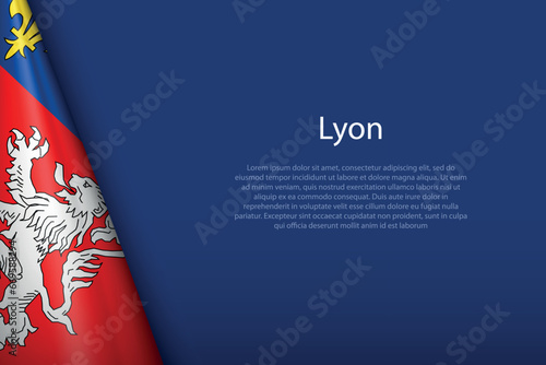 3d flag of Lyon, is a city of France