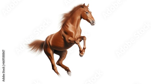 Horse run gallop on white background