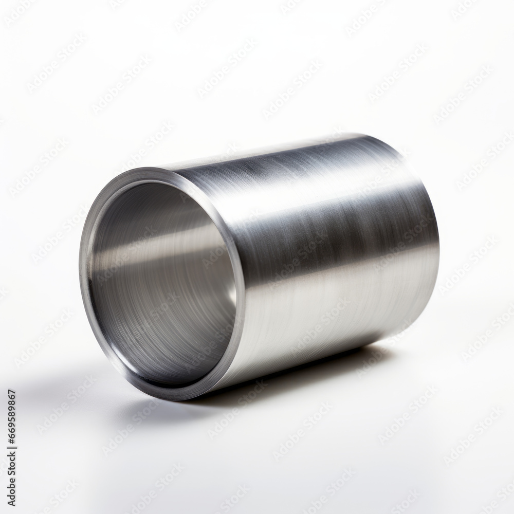 Stainless steel cylinder on a white background Stainless steel cylinder on a white background
