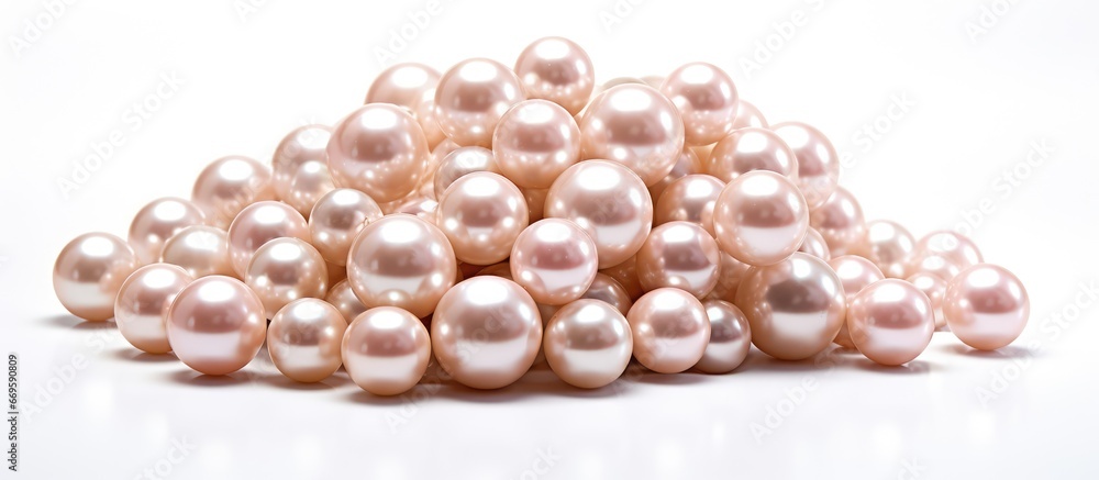 Pearls on a white surface Pearls on a white surface