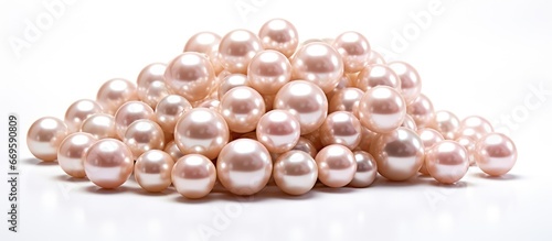 Pearls on a white surface