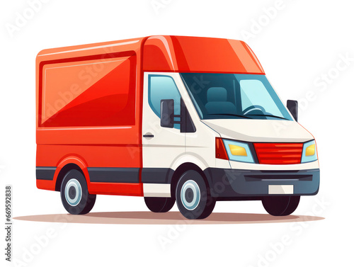 van for cargo transportation, parcels and delivery, delivery service, flat illustration isolated on white
