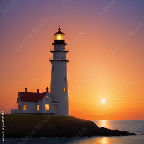 lighthouse at sunset time