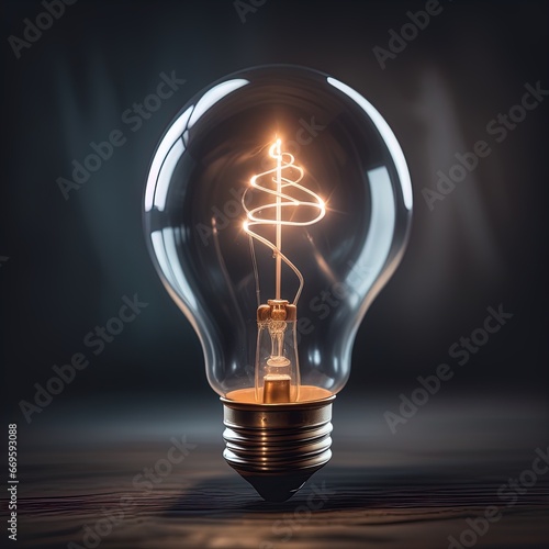 light bulb on the black background, creative conceptlight bulb on the black background photo