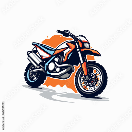 Motorcycle in cartoon  doodle style. 2d vector illustration in logo  icon style. AI Generative