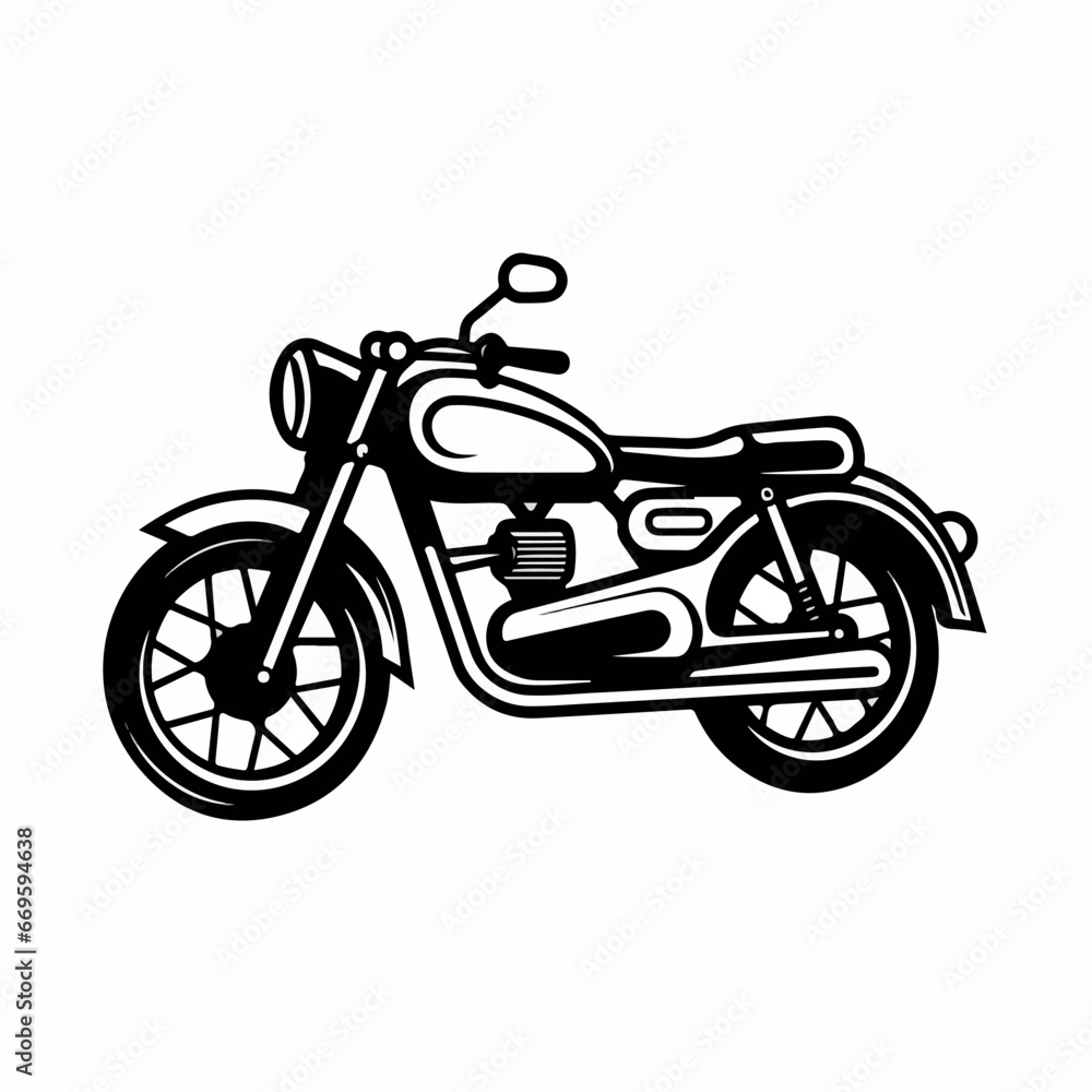 Motorcycle in cartoon, doodle style. 2d vector illustration in logo, icon style. AI Generative