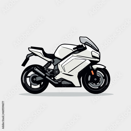 Motorcycle in cartoon  doodle style. 2d vector illustration in logo  icon style. AI Generative